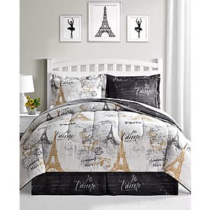 Comforter Sets: 8-Piece Paris Gold Reversible Comforter Set (Twin) $15 & More + Free Store Pickup