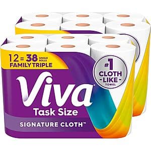 Viva Signature Cloth Paper Towels: 12x Family Triple Rolls + 9x Double Rolls $29.85 w/ S&S + Free S&H