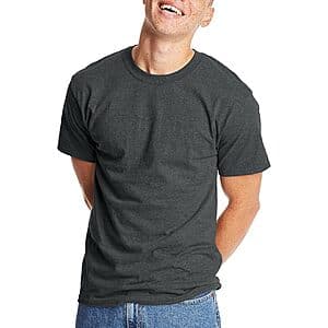 Hanes Men's Beefy-T Heavyweight Cotton Blend T-Shirt (Charcoal Heather) $3.15