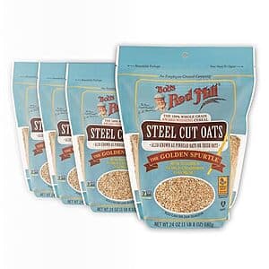 4-Pk 24-Oz Bob's Red Mill Steel Cut Oats $10.10 w/ S&S