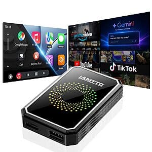 4-in-1 LAMTTO Wireless CarPlay & Android Auto Adapter w/ Gemini AI & Streaming Apps $68.90 + Free S&H