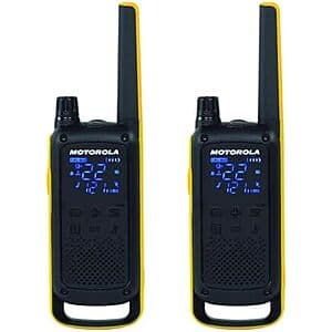 2-Pk Motorola T470 Two-Way Radio (Black w/ Yellow) $50 + Free S&H