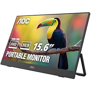 15.6" AOC 1080p 60Hz Portable IPS Monitor w/ USB-C, Mini HDMI & Built-In Speakers $60 + Free S&H