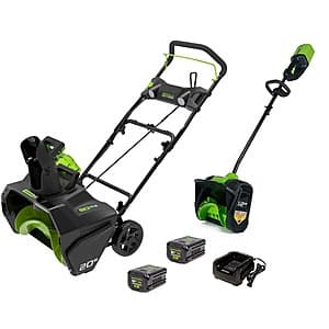 Greenworks 80V 20” Snow Blower & 12" Snow Shovel w/ 2x 4.0 Ah Batts & Rapid Charger $480 + Free Shipping