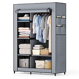 40.7 x 17.7 x 64.57" DUMOS Portable Wardrobe Closet w/ Cover $26