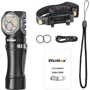 Wurkkos HD10 USB-C Rechargeable 1200LM LED Flashlight / Headlamp (4000K) $20.50 + Free S&H