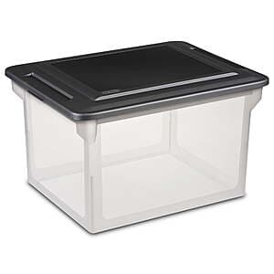 Select Walmart Stores: Sterilite Clear Plastic File Box w/ Lid (18.5" x 14" x 11") $9
