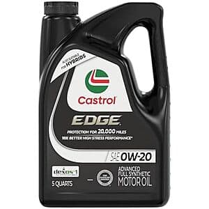 5-Quart Castrol EDGE Advanced Full Synthetic Motor Oil (various) from $22.19 & More w/ S&S