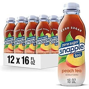 12-Pack 16-Oz Snapple Zero Sugar Peach Tea $8.55 w/ Subscribe & Save