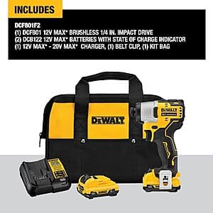 Select Lowe's Stores: DeWALT Xtreme 12V Cordless 1/4" Impact Driver + 2x 2.0Ah $79 + Free S&H