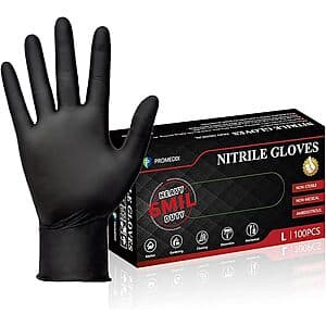 100-Ct 6-mil PROMEDIX P Heavy Duty Nitrile Gloves (Size S-XXL) $9