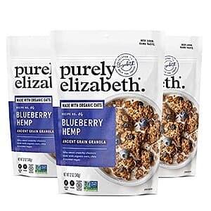 Select Accts: 3-Pk 12-Oz Purely Elizabeth Organic Grain Granola (Blueberry Hemp) $11.80 w/ S&S