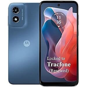 Tracfone: (Used Like New) 64GB Moto g Play 2024 + 1-Yr Svc (1500 Talk/Txt/Data) $40 + Free S&H