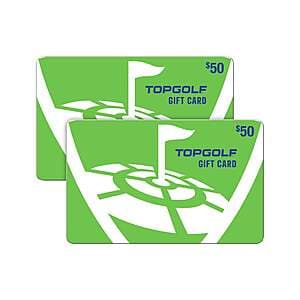 Costco Members: 2-Pack $50 Topgolf eGift Cards (Email Delivery) $70