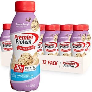 12-Pack 11.5-Oz Premier Protein 30g Protein Shakes (Cookie Dough) $15.20 w/ Subscribe & Save