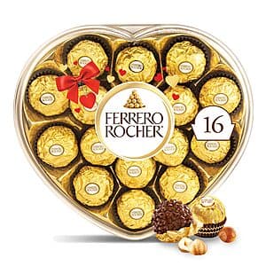 16-Count Ferrero Rocher Gourmet Milk Chocolate Hazelnut Candy (Heart Shaped Box) $6.95 w/ Subscribe & Save
