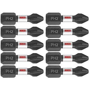 10-Pk 1" Bosch ITPH21B Phillips #2 Impact Tough Screwdriving Insert Bits $4.10