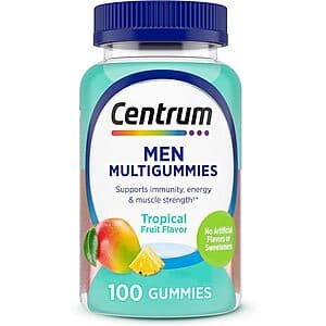 Select Amazon Accts: 100-Ct Men's Centrum Multi-Gummies Supplement (Tropical) $3 w/ S&S