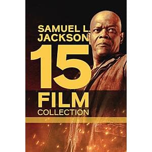 Samuel L. Jackson 15-Film Collection digital bundle cover art displayed on Apple TV platform.