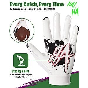 Pixel Panda Youth Football Receiver Gloves (White) $9.90