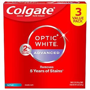 3-Pack 3.2oz. Colgate Optic White Advanced Whitening Toothpaste (Icy Fresh) $7 w/ Subscribe & Save