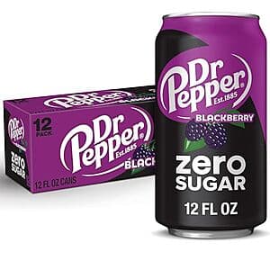 12-Pk 12-Oz Dr Pepper Blackberry Zero Sugar Soda 3 for $15.10