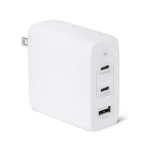 Amazon Basics 120W 3-Port GaN Wall Charger (2x USB-C, 1x USB-A) $13 + Free S&H w/ Amazon Prime
