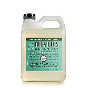Mrs. Meyer's Hand or Dish Soap Refills: 33-Oz Clean Dry Hand Soap Refill (Basil) $6 & More w/ Subscribe & Save