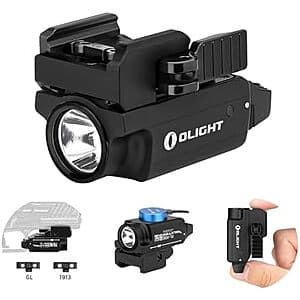 OLIGHT PL-Mini 2 Valkyrie compact tactical flashlight with 600 lumen output, designed for weapon mounting.