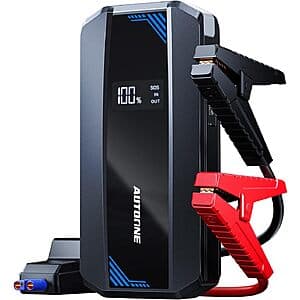 AUTOONE 12V 6000A Portable Car Jump Starter w/ LCD Display & LED Light $31 + Free S&H