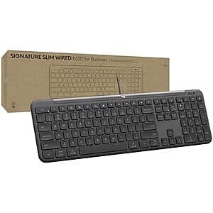 Logitech Signature Slim Wired K620 Full-Size Keyboard (Graphite) $29.45