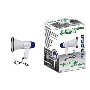 Technical Pro Rechargeable Megaphone w/ Police Siren & Recording (Various) $16 + Free S/H for Prime Members