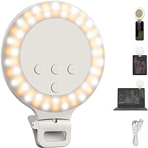 Prime Members: Neewer 3.8" Clip-On LED Ring Light for Phones / Laptops $7.20 + Free Shipping