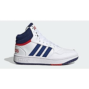 adidas Little & Big Kids' Hoops Mid Shoes (Cloud White/Victory Blue) $15.35 + Free Shipping