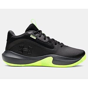 Under Armour Lockdown 7 unisex basketball shoes with breathable mesh upper, leather overlays, and EVA midsole.
