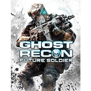 Tom Clancy's Ghost Recon Future Soldier PC game cover art featuring armed tactical soldiers.