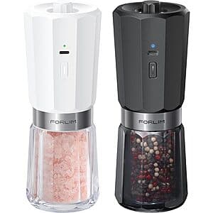 Forlim Gravity Rechargeable Electric Salt & Pepper Grinder Set $10