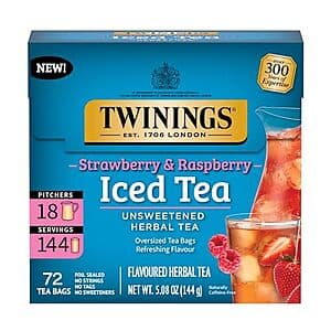 72-ct Twinings Strawberry & Raspberry Herbal Iced Tea $3.80 w/ Subscribe & Save