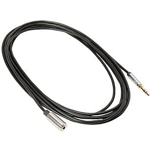 12' Amazon Basics 3.5mm Auxiliary Male to Female Audio Jack Extension Cable $3