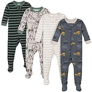 4-Pack Gerber Baby Boys' Footed Pajamas $15
