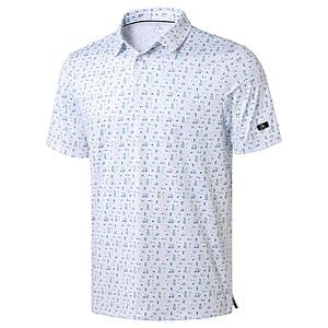 Obla Men's UPF 50+ Printed Golf Polo Shirt (Various) $14