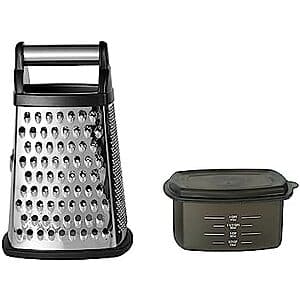 KitchenAid Gourmet Stainless Steel Box Grater w/ 3-Cup Storage Container (Black) $7