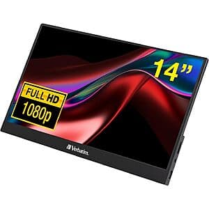 Select Stores: 14" Verbatim 1080p 60Hz USB-C IPS Portable Touchscreen Monitor $80 & More + Free Store Pickup