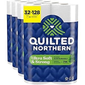 32-Pack 295-Sheets Quilted Northern Ultra Soft & Strong Toilet Paper Mega Rolls $25.05 w/ Subscribe & Save