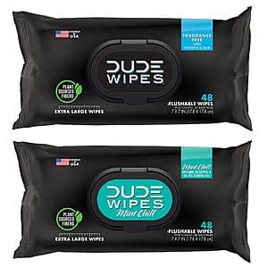 2-Pack 96-Count Dude Wipes Extra-Large Flushable Adult Wet Wipes $4.10