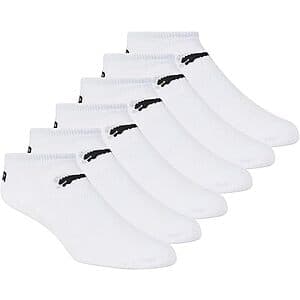 6-Pk Women's PUMA Low-Cut Logo Runner Socks (White/Black) $5.25