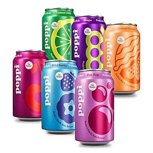 12-Pack 12-Oz poppi Sparkling Prebiotic Soda Beverage (Various) from $14.95 w/ Subscribe & Save