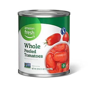 Prime Members: 28oz Amazon Fresh Whole Peeled Canned Tomatoes 4 for $5.65 & More + Free Shipping