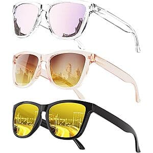 3-Ct QALLY Women's Polarized UV400 Fashion Sunglasses (Various) from $9.50