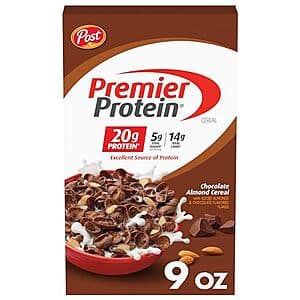 9-Oz Post Premier Protein Cereal (Chocolate Almond) $3.80 w/ S&S